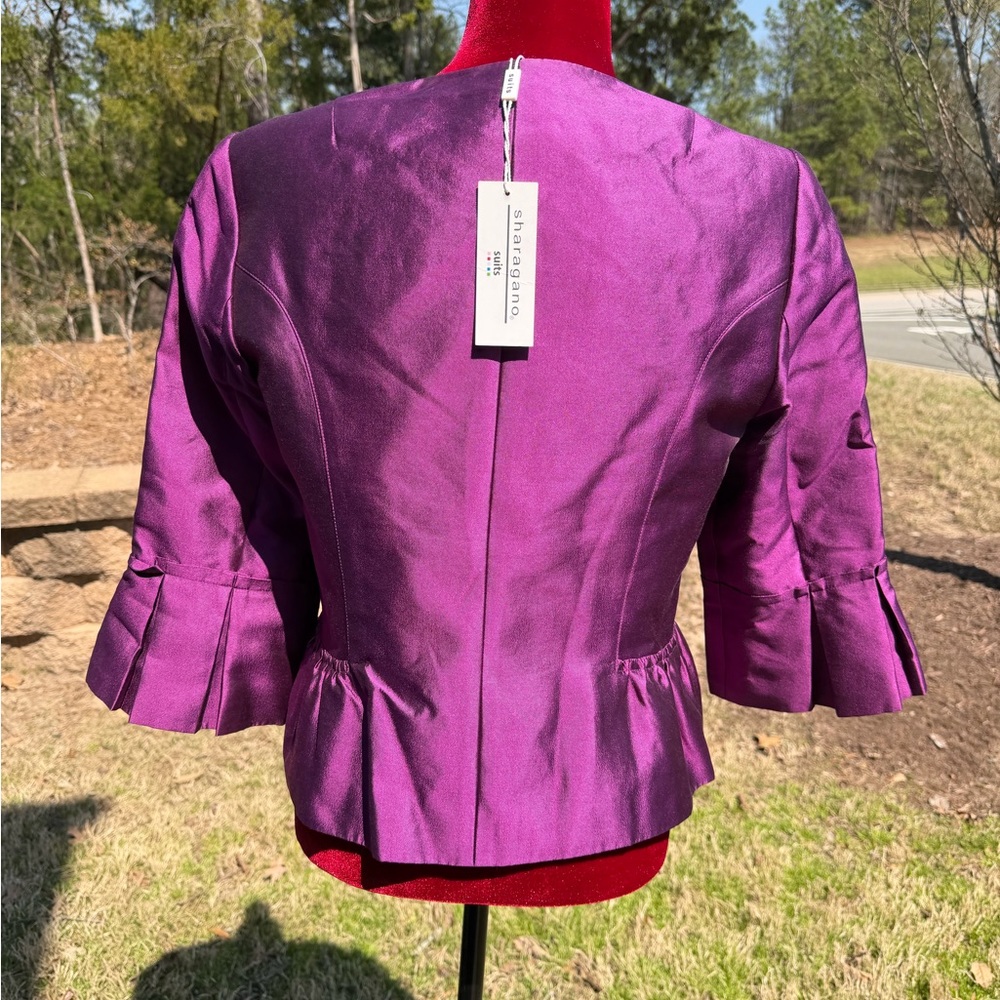Sharagano Purple women’s Jacket size 10 New - Picture 2 of 10